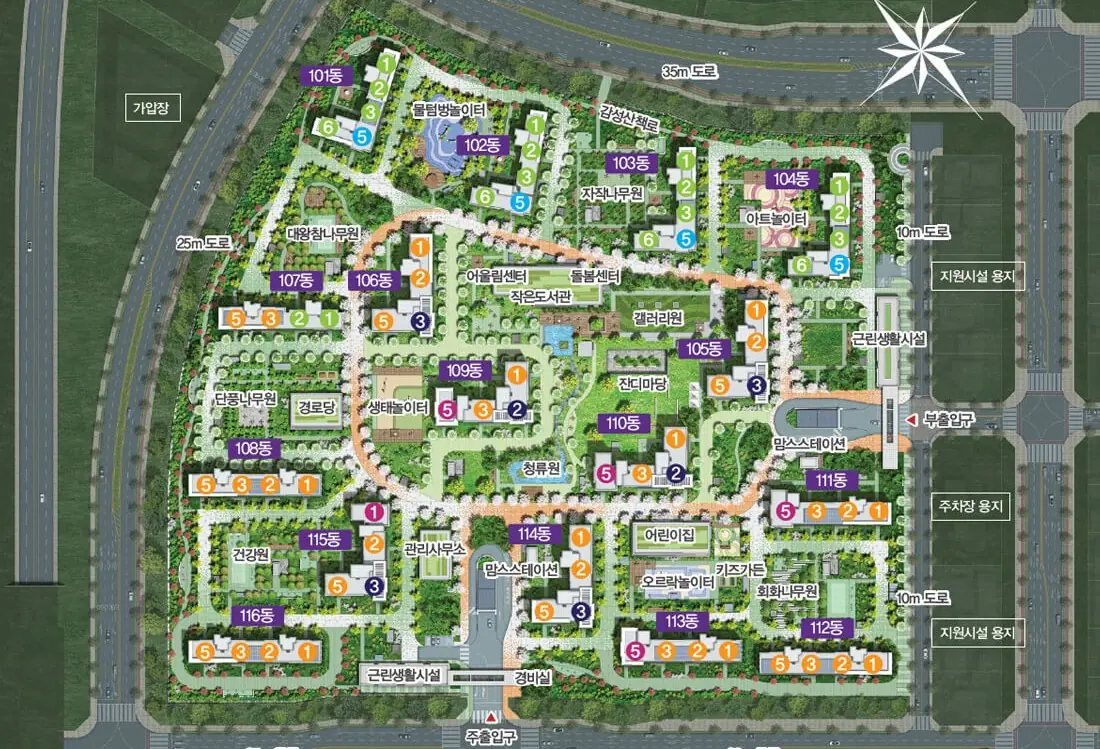 평택 브레인시티 중흥S클래스 단지배치도 썸네일